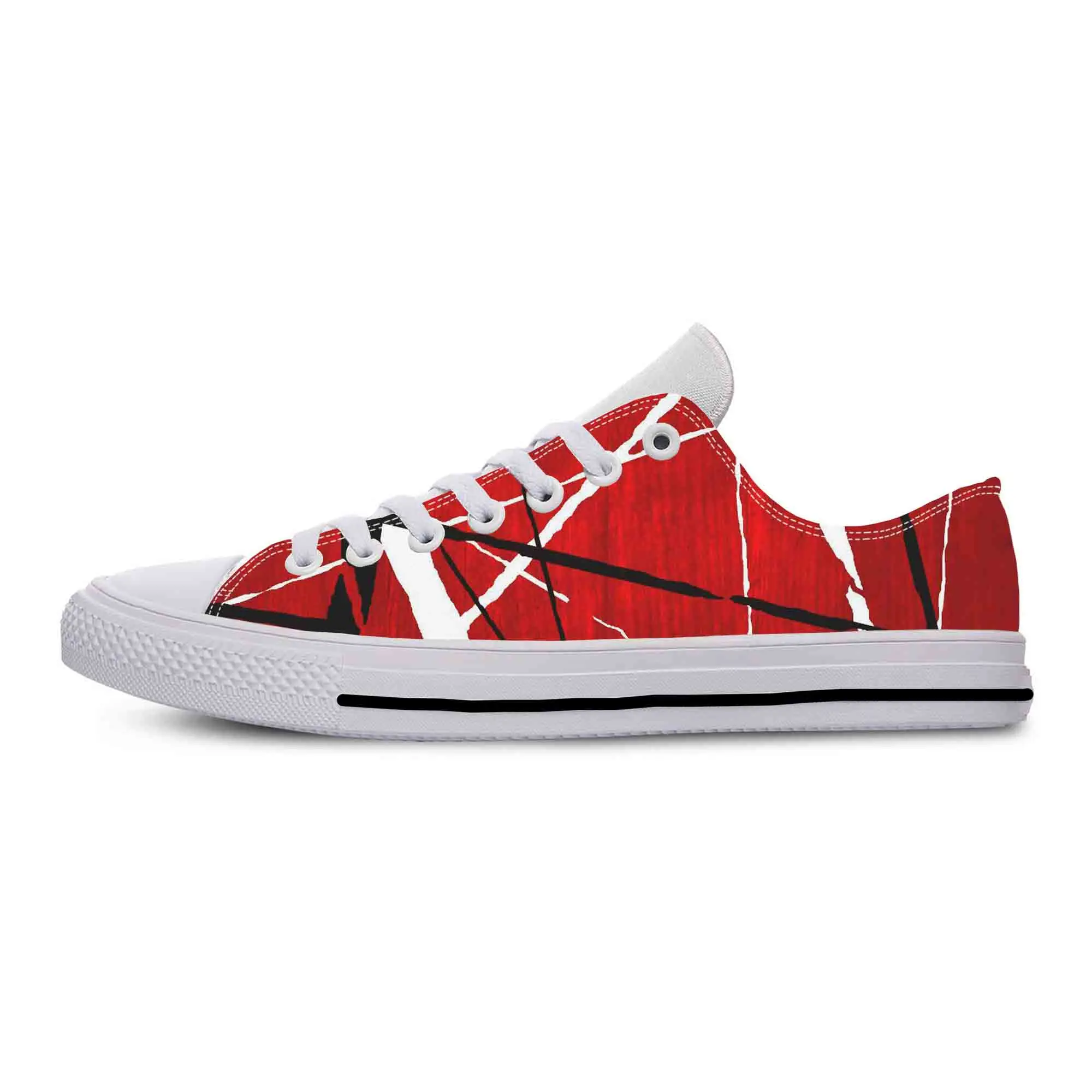 EVH 5150 Stripe Guitar Heavy Metal Rock Music Band Casual Cloth Shoes Low Top Lightweight Breathable 3D Print Men Women Sneakers