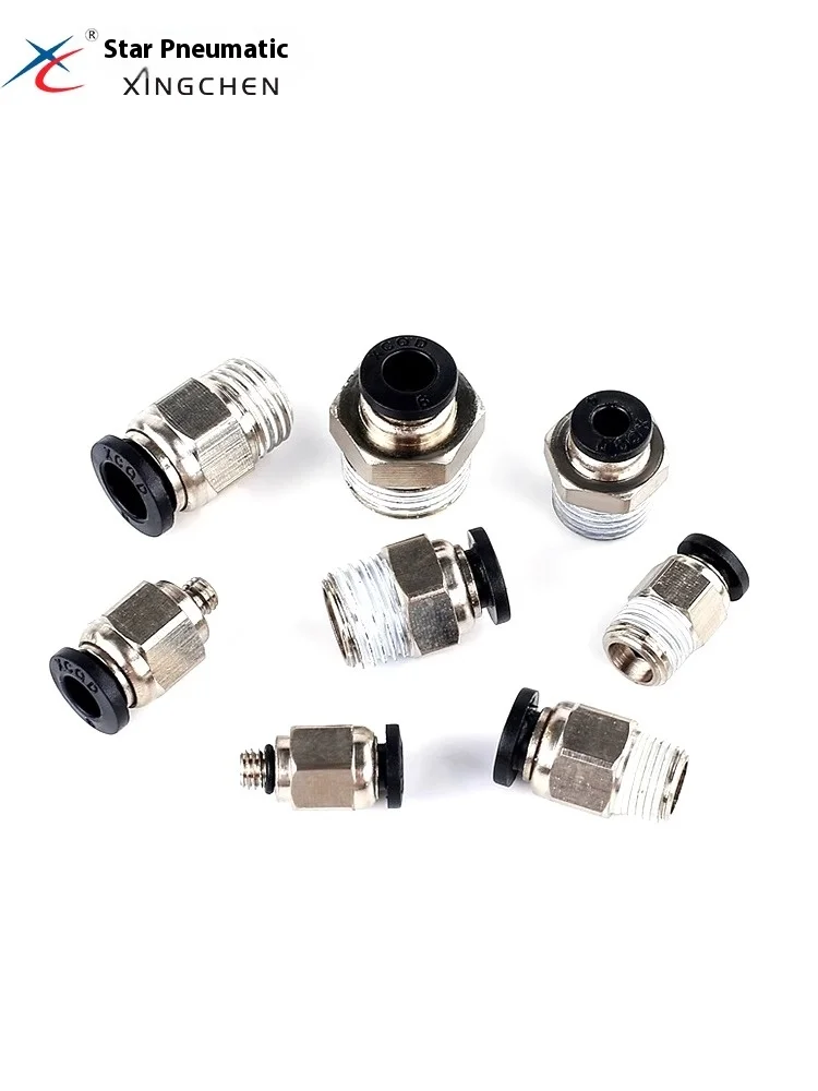 XINGCHEN 공압 스루 커넥터 외부 스레드 플러그 PC6/8/10/15 - M5 - 01-02-03 - 04
