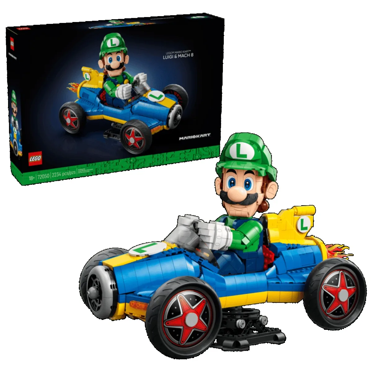LEGO ®   Mario Kart de Ladrillos ™   – Luigi y Mach 8 (72050) MARIO KART ™   Kit de Construcción de Modelos DECORATION para Adultos, 2234 Piezas