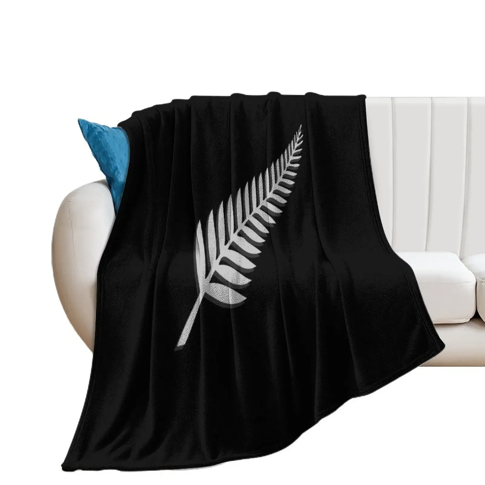 نيوزيلندا NZ كيوي أسود فضي السرخس شعار الرياضة مروحة رمي بطانية أريكة رمي أريكة عملاقة بطانيات العلامة التجارية الفاخرة #2