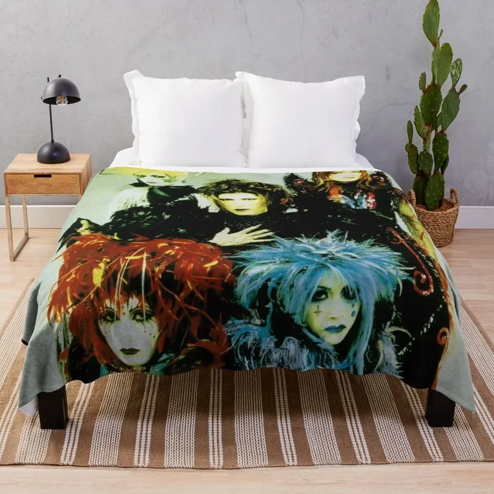 MALICE MIZER - merveilles Era Band Picture (Visual kei J-rock band with Gackt & Mana) Throw Blanket Beautifuls Plush Blankets