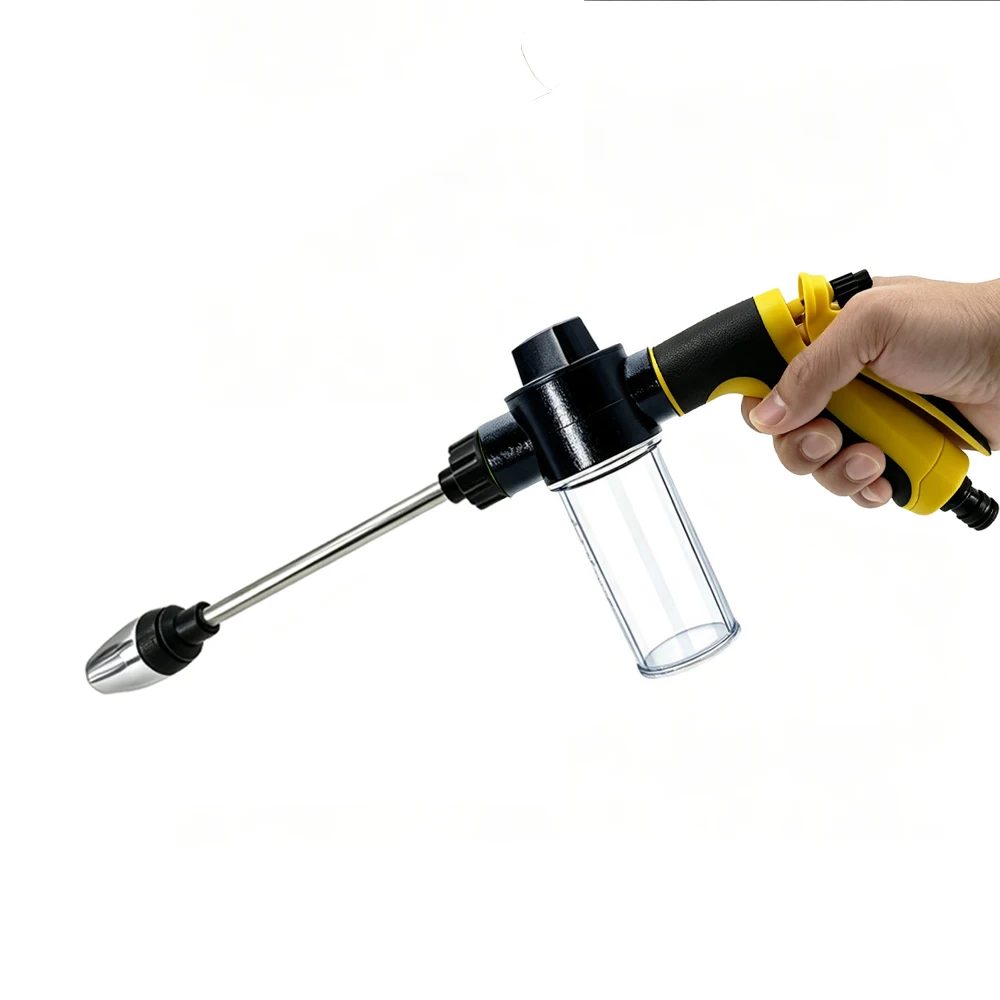 Hot Sale High-Pressure Water Gun Adjustable Metal Cleaning Car Wash Machine Garden Watering Hose Nozzle Sprinkler Foam Water Gun