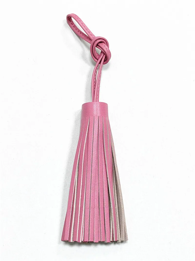 Elegant Lamb Long Leather Tassel Keyring for Her Luxurious Women's Gift Idea Stylish Bag Charm Fashion Jewelry Accessories Decor image 6