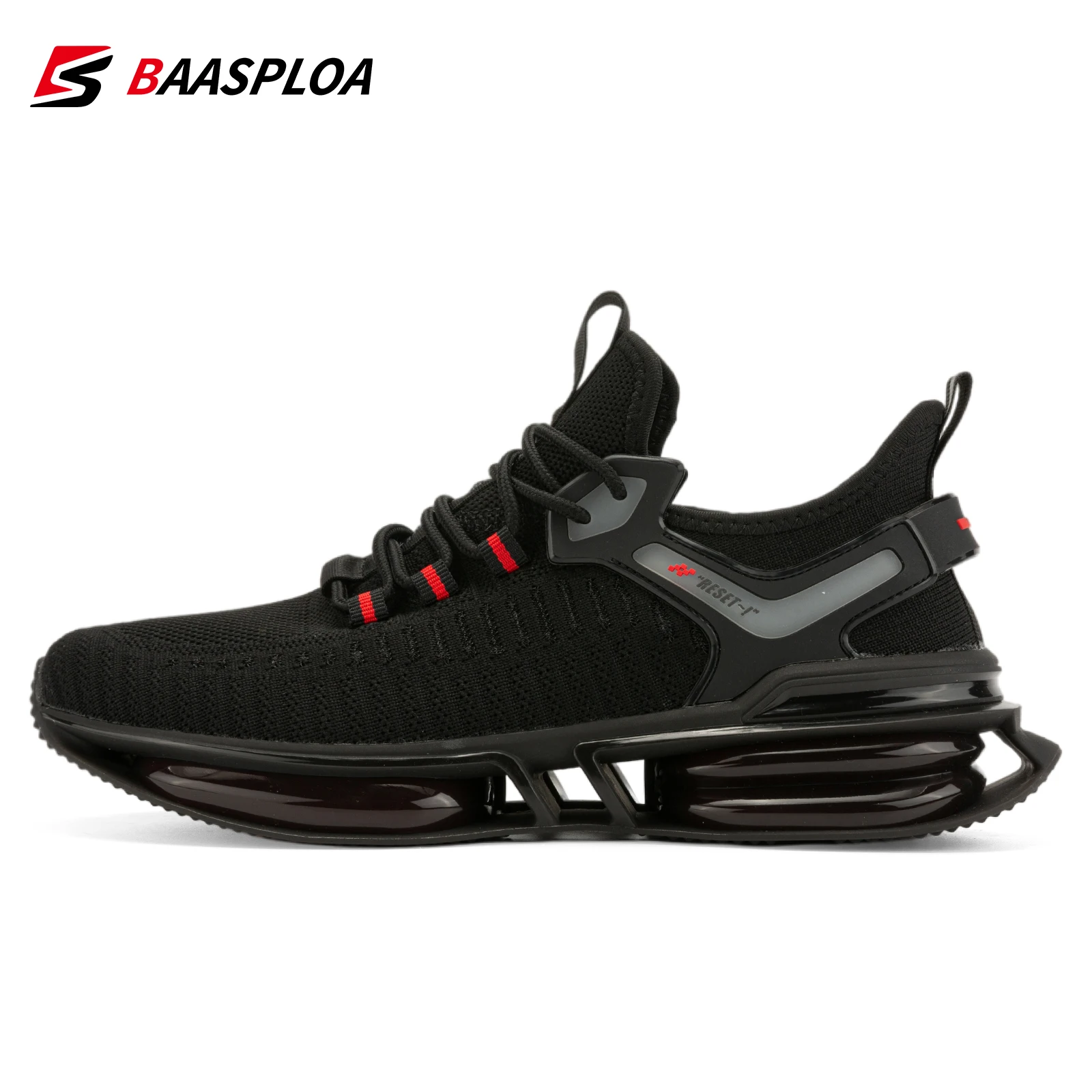 Baasploa 2023 New Men\'s Casual Shoes Comfortable Knit Sneaker Breathable Tenis Shoes High Quality Male Sneakers