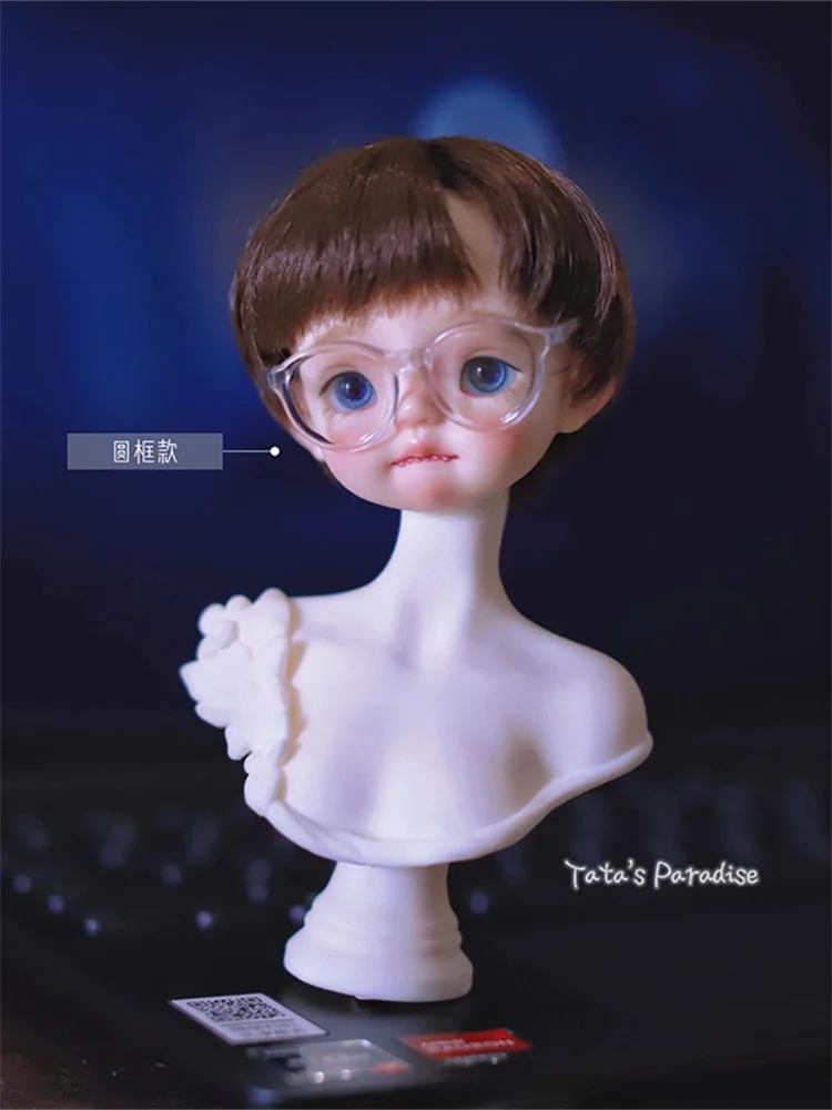 

1/6 Yosd Doll Mini Camera Accessories Props Transparent Round Frame Glasses