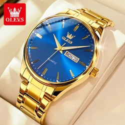 OLEVS 6898 Luxury Men's Watches Stainless Steel Waterproof Weekly Calendar Quartz Watch Original Luminous Simplicity Wristwatch