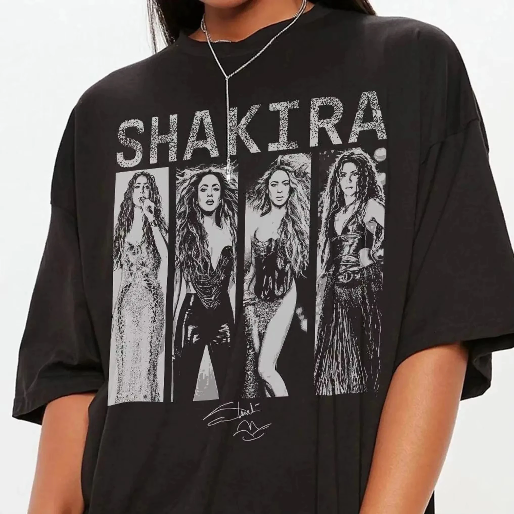 2026 Shakira World Tour Beliebtes T-Shirt für Männer und Frauen, Unisex, Oversized, O-Ausschnitt, Baumwolle, Streetwear, Y2k, Kurzarm, Mode-T-Shirt für Fans – Detail 6