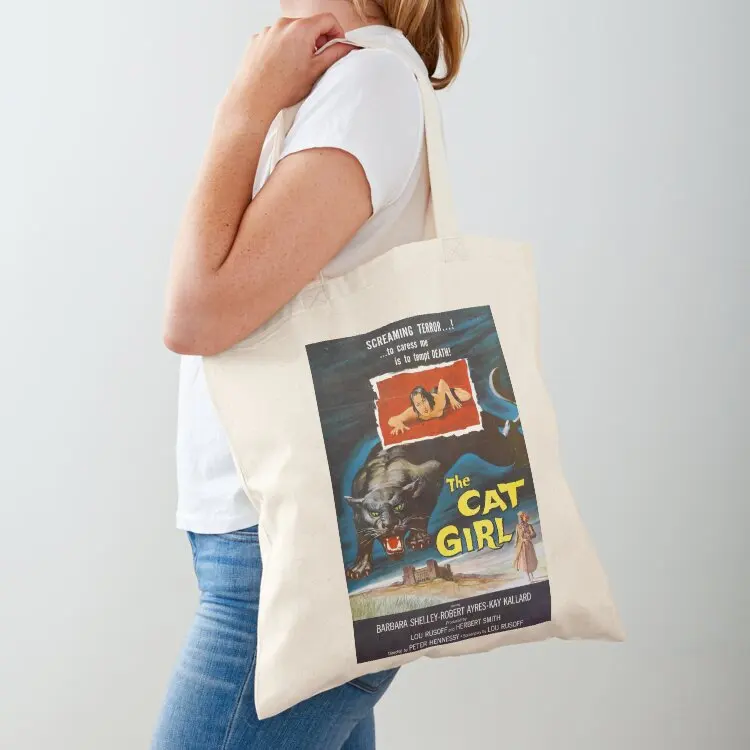 

Vintage Movie Poster The Cat Girl Tote Bag shoping bag canvas bags Lady bags Women's handbag