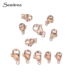 25Pcs Stainless Steel 9mm 10mm 12mm 13mm Rose Gold Color Lobster Clasps Hooks Connectors DIY Necklace Jewelry Making Bracelets