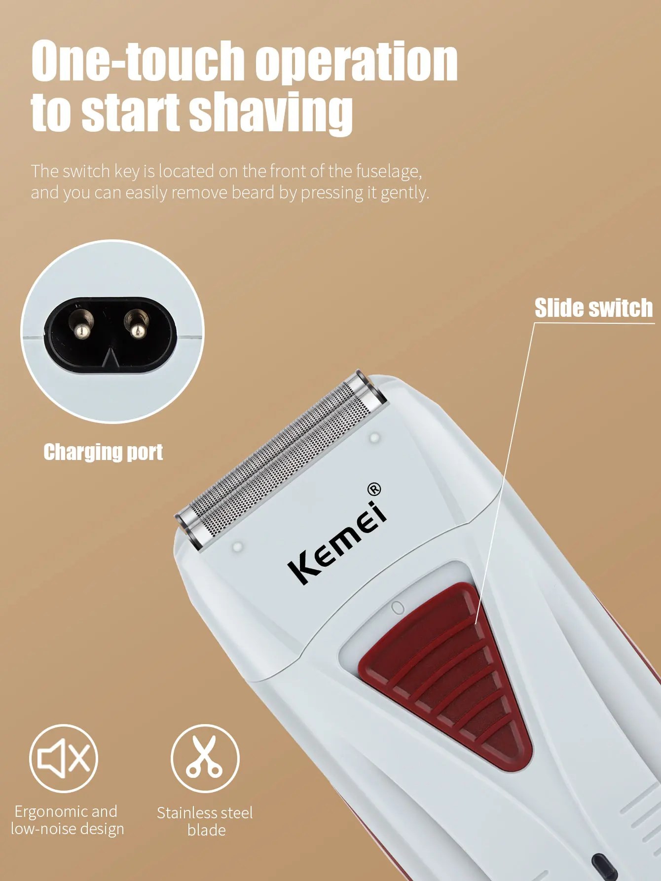 Kemei Haarschneidemaschine Elektrischer Rasierer Haarschneider Professionelle Schneidemaschine KM-3382 KM-2296 VT-667 Haarschneider für Männer – Detail 17