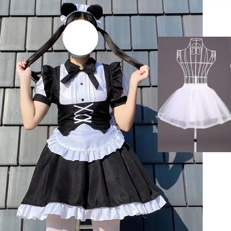 

New Gothic Bla White Lolita Maid orm loween Costume Women's Dr Ele Lady's Gown Ethnic Stage Performance Women...