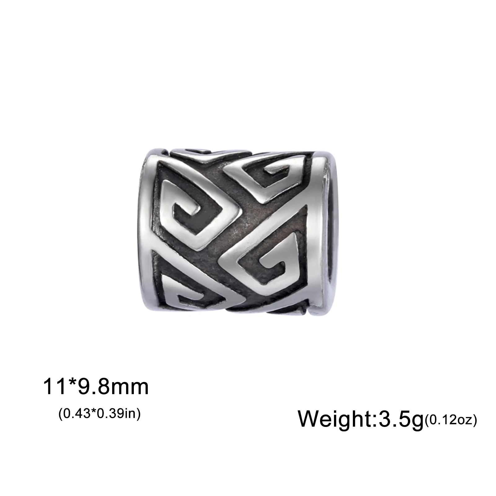 3 teile/los Vintage Edelstahl Europäischen Große Loch Perlen Für String Armreif Armbänder DIY Schmuck Geschenke Handgemachte Accessoires – Detail 5