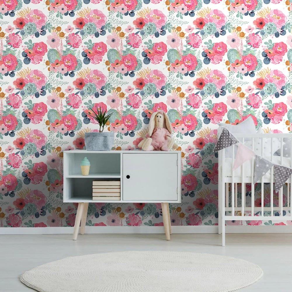 Custom pastoral Flower Wallpaper Bedroom 3d wallpaper living room small pink flowers photo 3D mural Wall paper Home Decoration