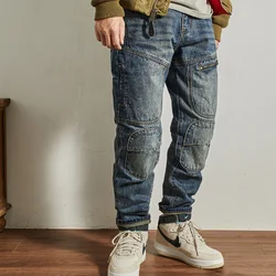Jeans men's riding pants Motorcycle motorcycle American vintage do old men's heavy patch cargo pants