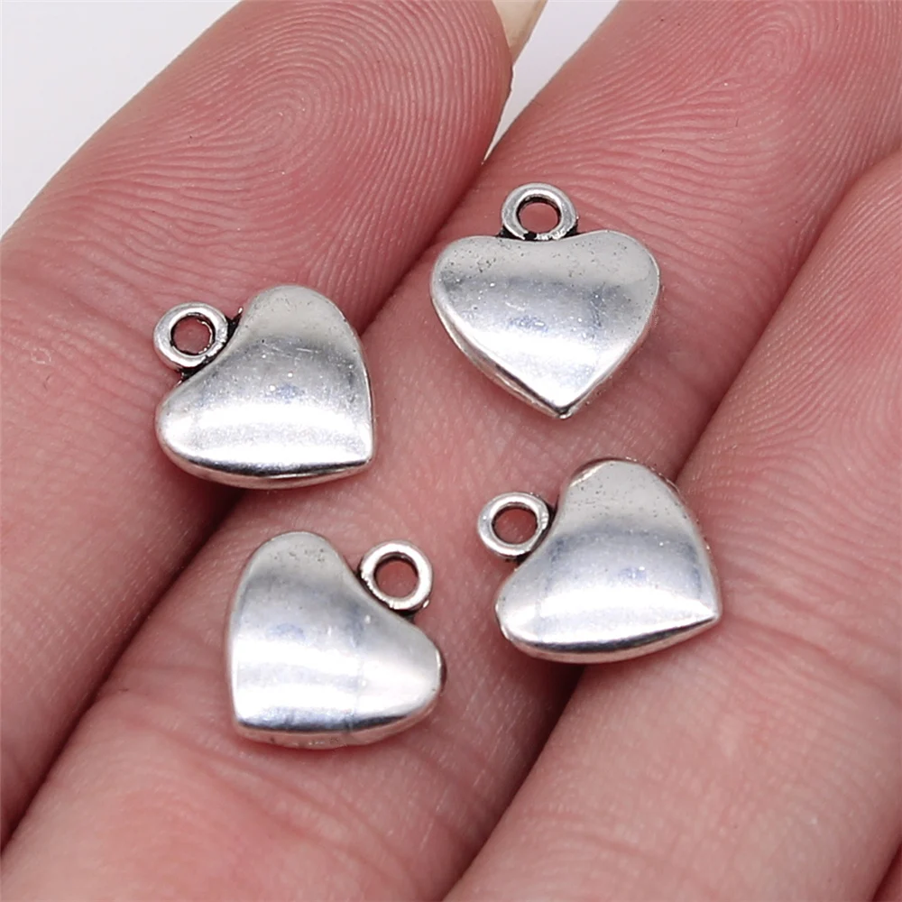

20pcs 10x12mm Heart Charms Pendant Metal Heart Antique Silver Color Charms Jewelry Making Accessories Wholesale