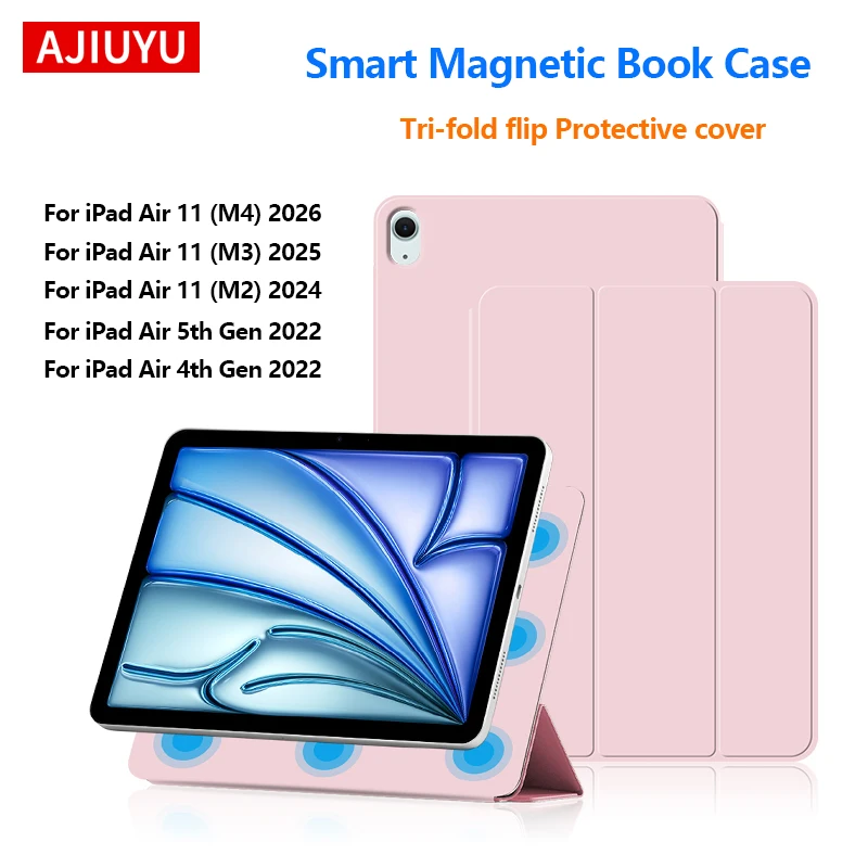 

Чехол Smart Folio для iPad Air 11 M4 2026, магнитный чехол для планшета iPad Air 11 дюймов M3 M2 Air6 Air 5 5-го 4-го поколения 10.9 дюймов