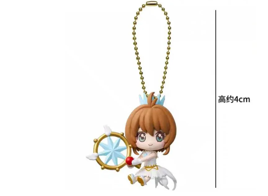 4cm 4 Pçs/lote Em estoque 2025 menor preço japonês original anime figura KINOMOTO SAKURA/LI SYAORAN/KERO figura de ação