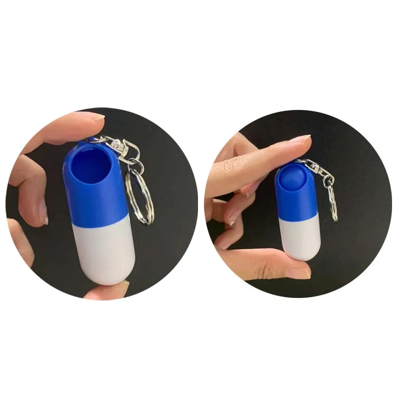 Mini Portable Aluminum  Pill Bottle Cartridge Keychain Outdoor Waterproof Sealed Medicine Jar Pill Box Pill Cartridge