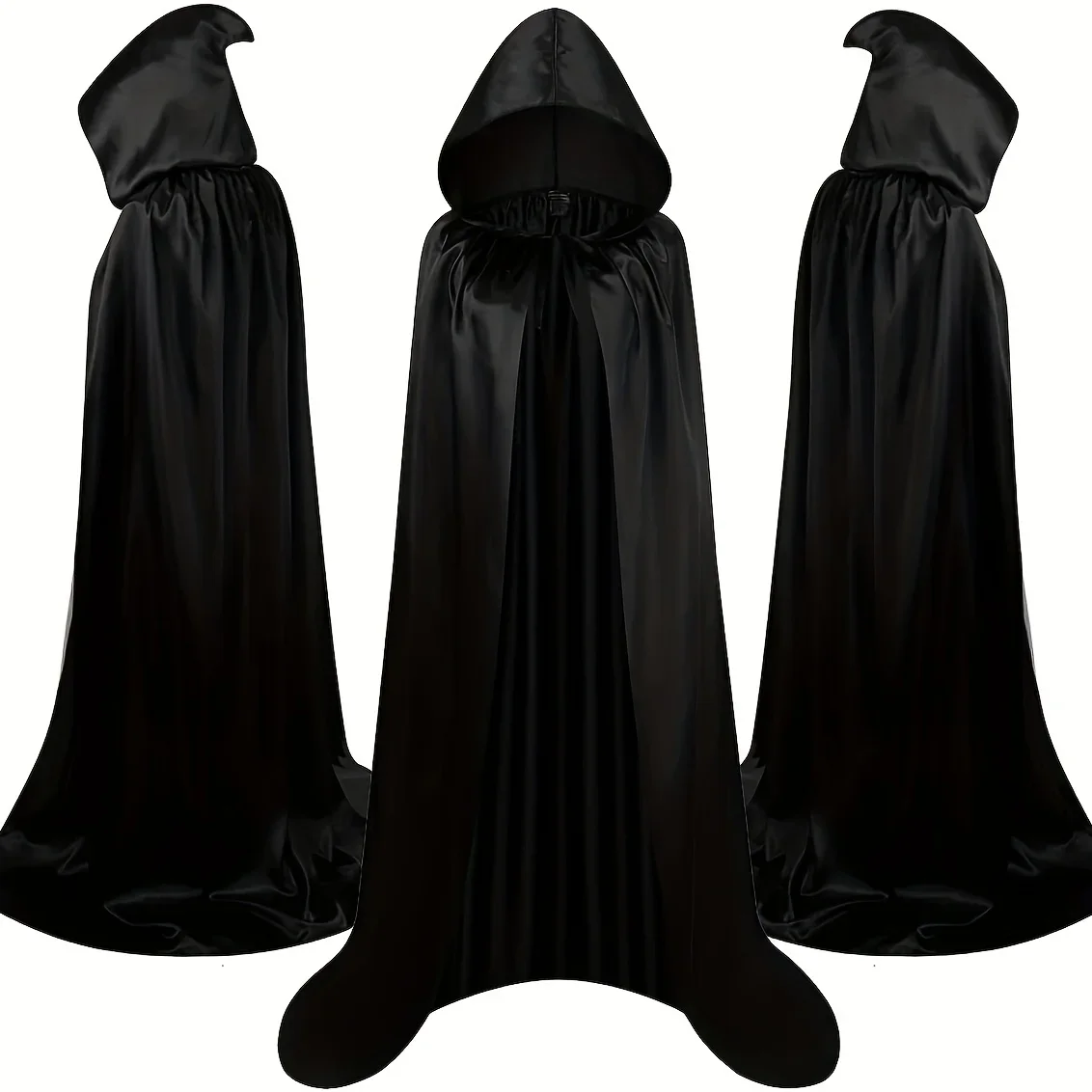 

1pc,43/51/59in Hooded Halloween Christmas Cloak Costumes Party Cape Grim Reaper Devil Witch Long Cape Halloween Party