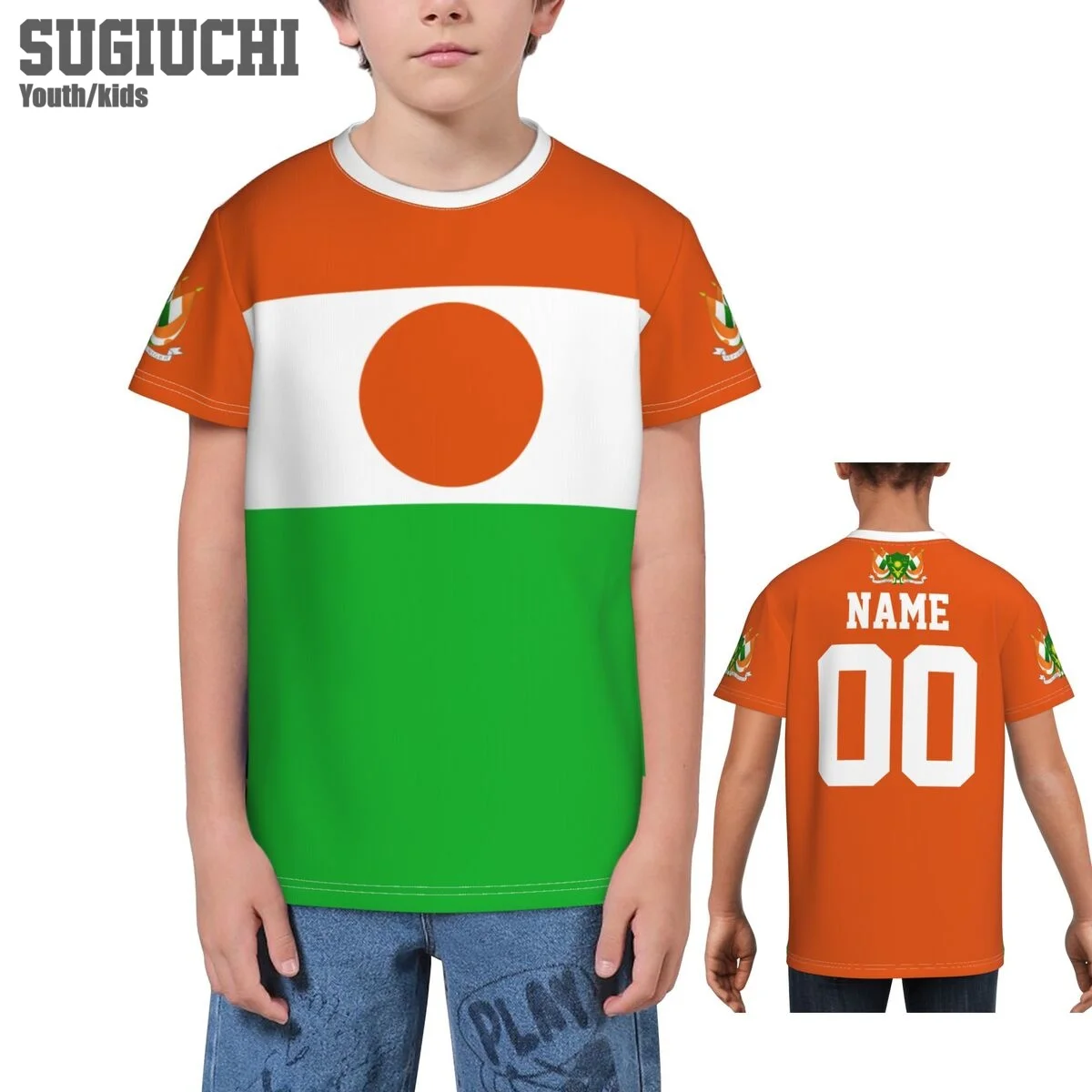 Custom Name Number Niger Flag Emblem 3D T-shirts For Kids Youth Boy/Girl Tees jersey Soccer Football Fans Gift T shirt