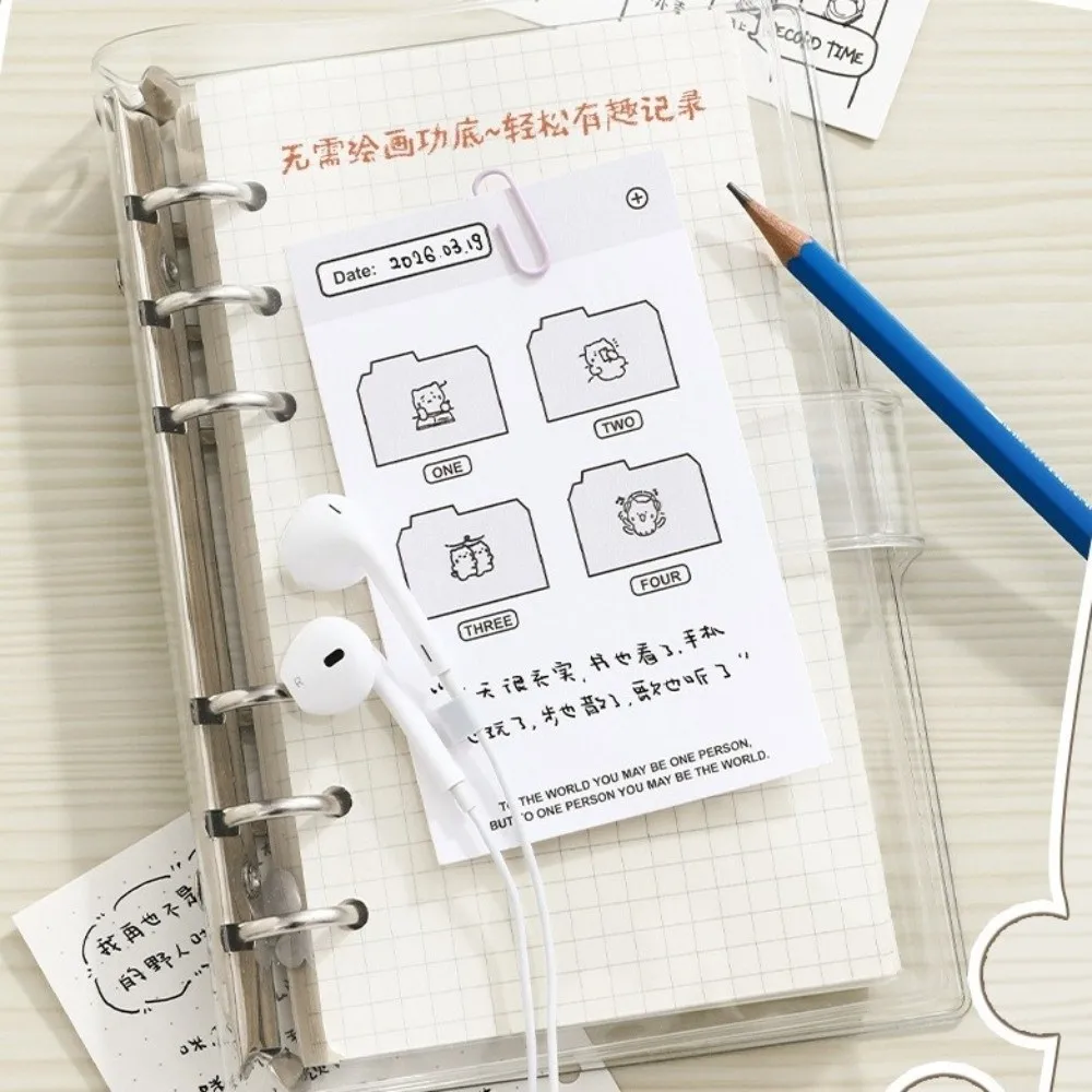 

6pcs Cute Design Cat Emotion Stamp Plastic Handle Mini Size Rubber Stamp White Daily Life Series Pattern Stamps for Journaling