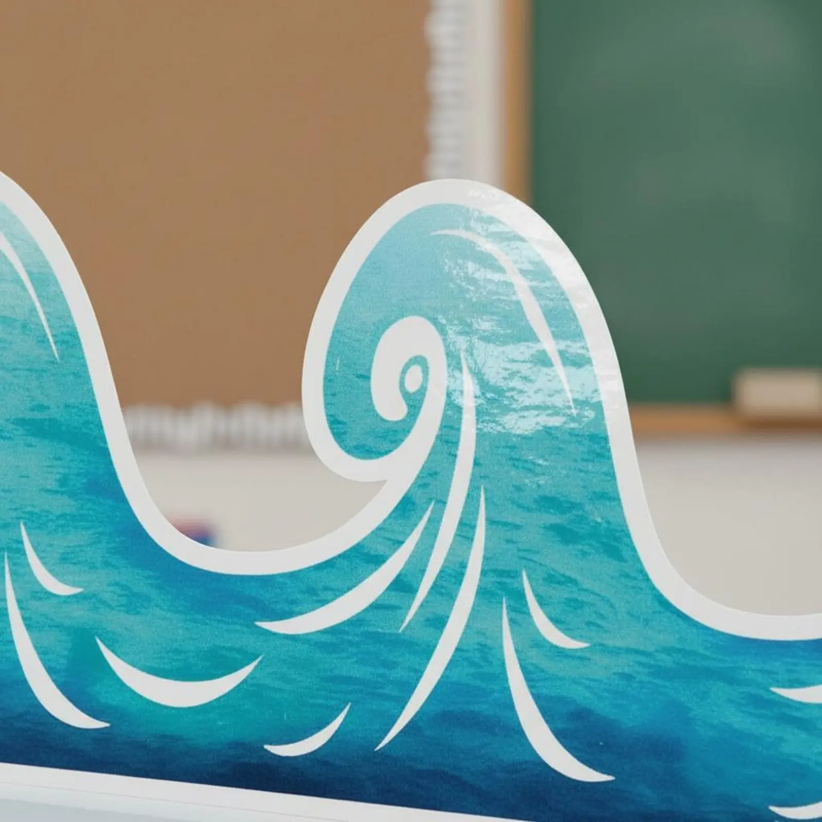 15 Oceanic Wave Sticker Border Self-Adhesive Wave Border Trim Classroom Decor Long-Lasting Paper for Blackboard