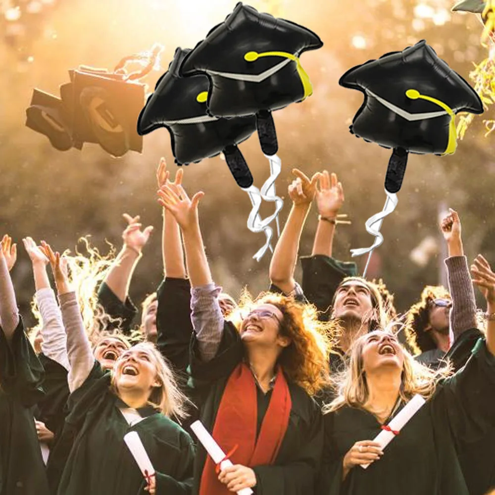 10 قطعة بالون قبعة التخرج ، بالونات قبعة غراد بالونات غراد 2025 لتزيين حفلات التخرج #3