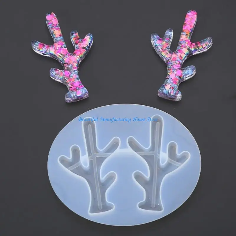 

E56A Elk Hairpin Silicone Mold DIY Keychain Pendant Jewelry Mould for Christmas Gift