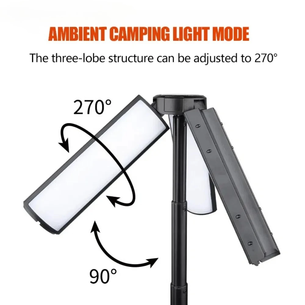 Multi-functional Camping Light 2 in 1 Rechargeable Telescopic Camping Lantern Flashlight with Hook Outdoor Emergency Work Light