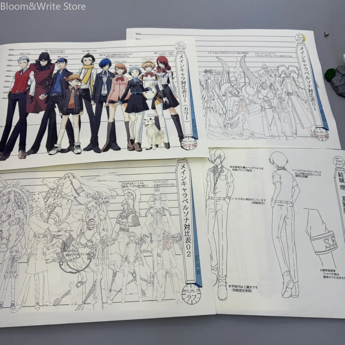 P3 Anime Setting Art Book, Character Line‑Art Manuscript Sketchbook, Drawing Practice Reference Collectible Book