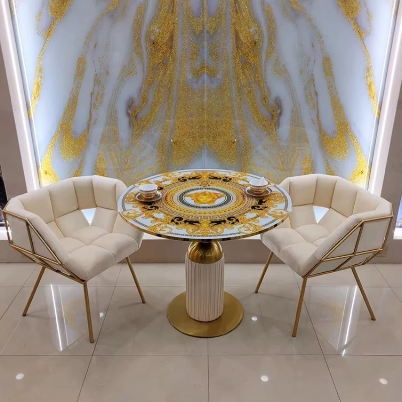 

Hotel mirror coffee table glass stainless steel luxury nested coffee table