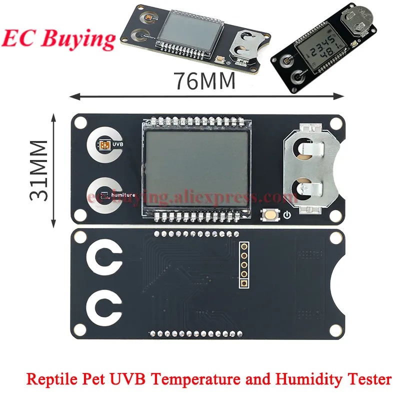 

Reptile Pet UVB Temperature and Humidity Tester UVB Intensity Temperature Humidity Detection Module with Screen Display