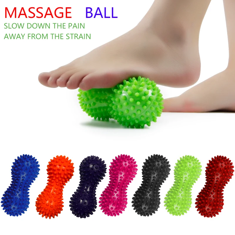 Peanut Double Lacrosse Spiky Ball Training Grip Muscle Pain Stress Foot Massager Relaxation Roller Myofascial Balls Pain Relief