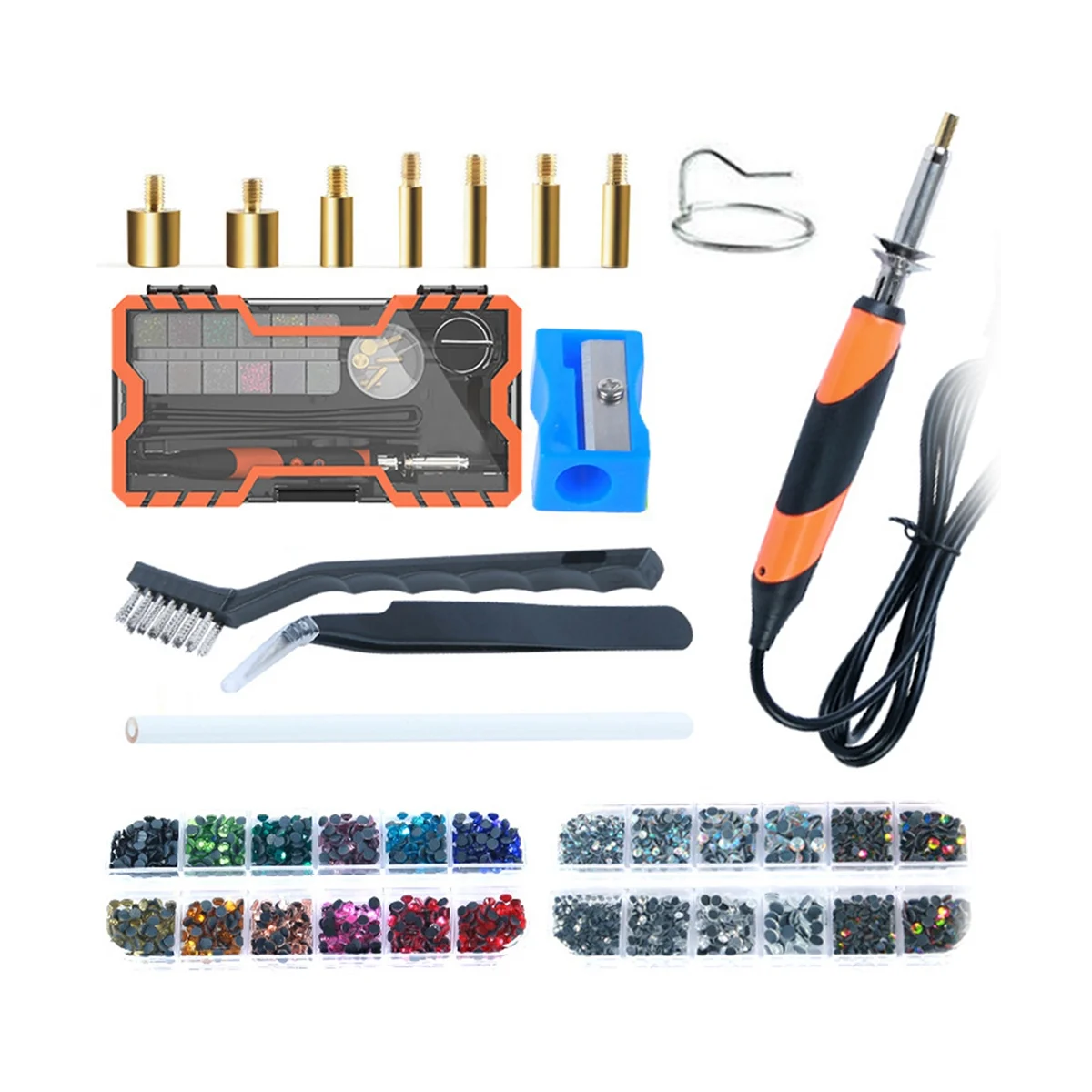 Hot Fix Rhinestone Applicator Tool Hot Fixed Applicator Rhinestones Kit Bedazzler Kit with Rhinestones EU Plug