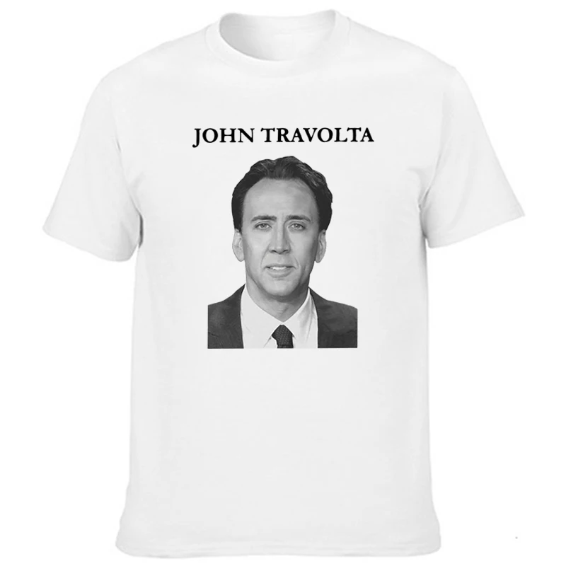 Nicolas Cage John Travolta Tshirt Classic O-neck Men T-Shirt Novelty Summer Short-sleev Classic Summer Casual Male Short Sleeve