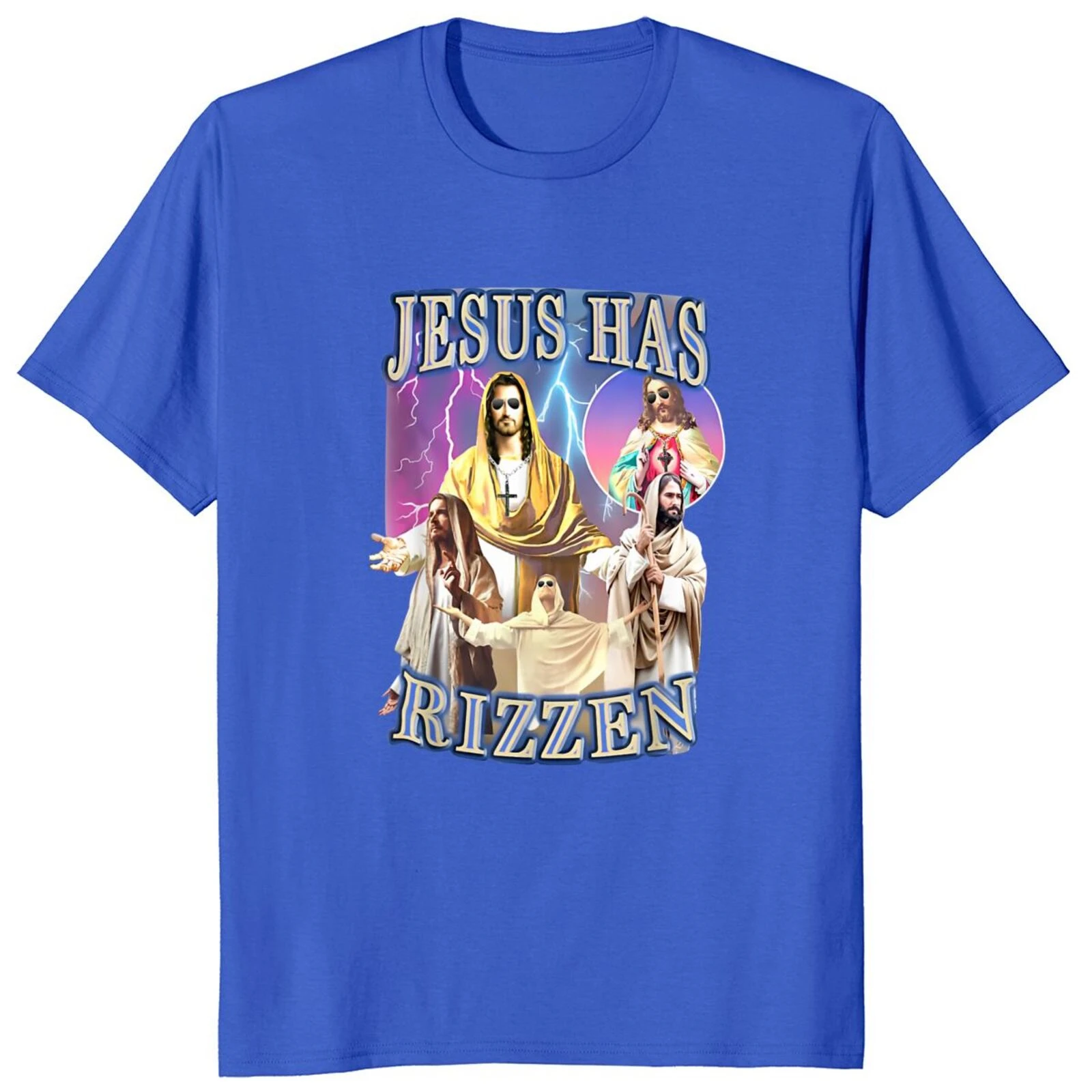 Has Rizzen T Shirt Retro Christian Religious Harajuku Streetwear 100% Cotton Unisex O-neck Summer shirts EU Size Hot Sale