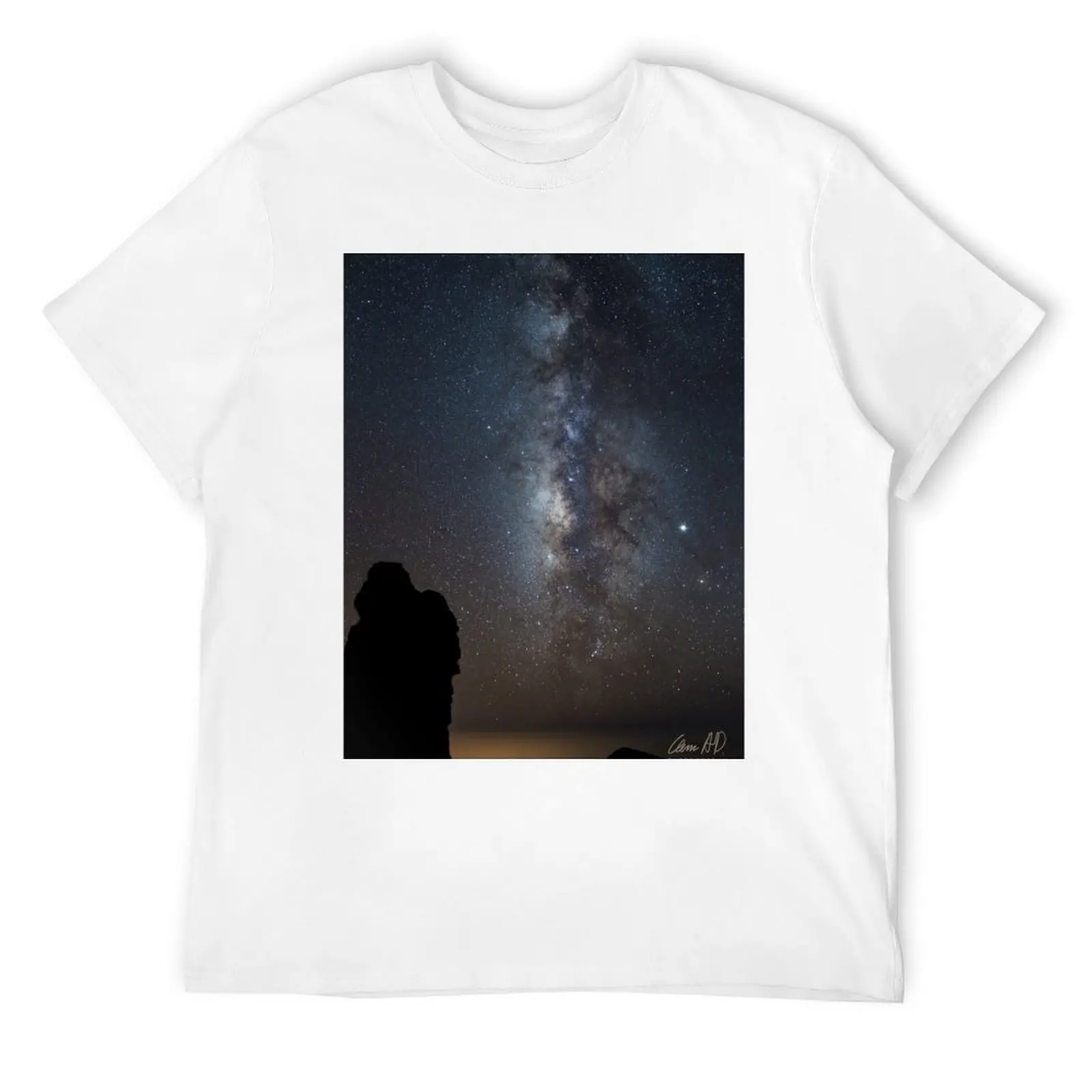 Milky Way, Jupiter & Roque de los Muchachos T-Shirt quick-drying blacks funny costumes graphic shirts mens fashion