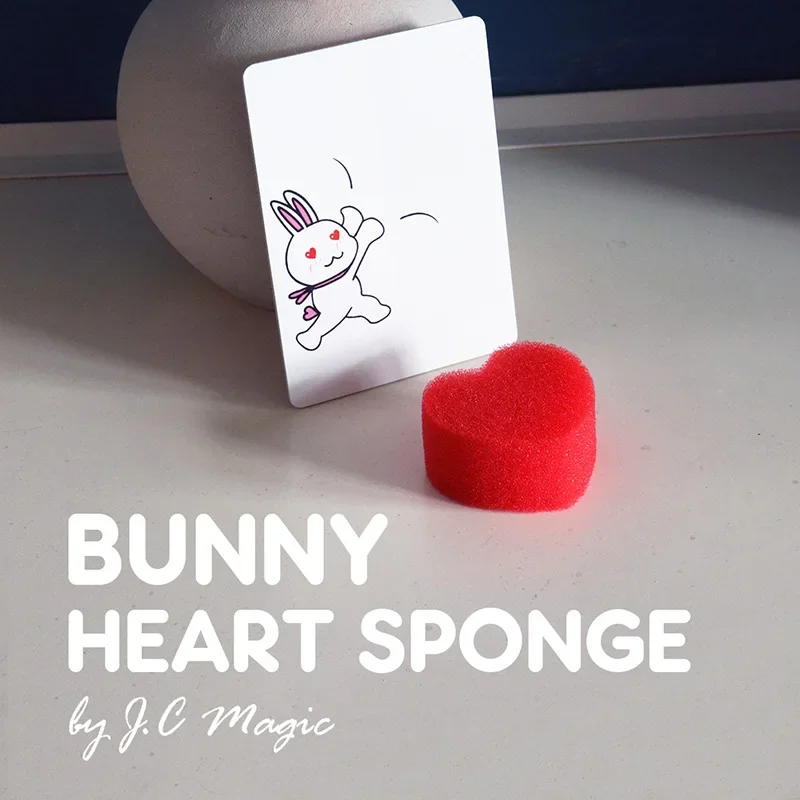 Bunny Heart Sponge by J.C Magic Tricks Heart On the Card To Real Heart Sponge Magia Close Up lllusions Gimmicks Mentalism Props