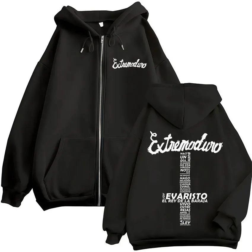Sudadera con Capucha y Cremallera con Estampado de la Banda Rock Extremoduro, para Hombre y Mujer, Estilo Hip Hop, Talla Grande, Y2K Vintage, de Alta Calidad, con Forro Polar
