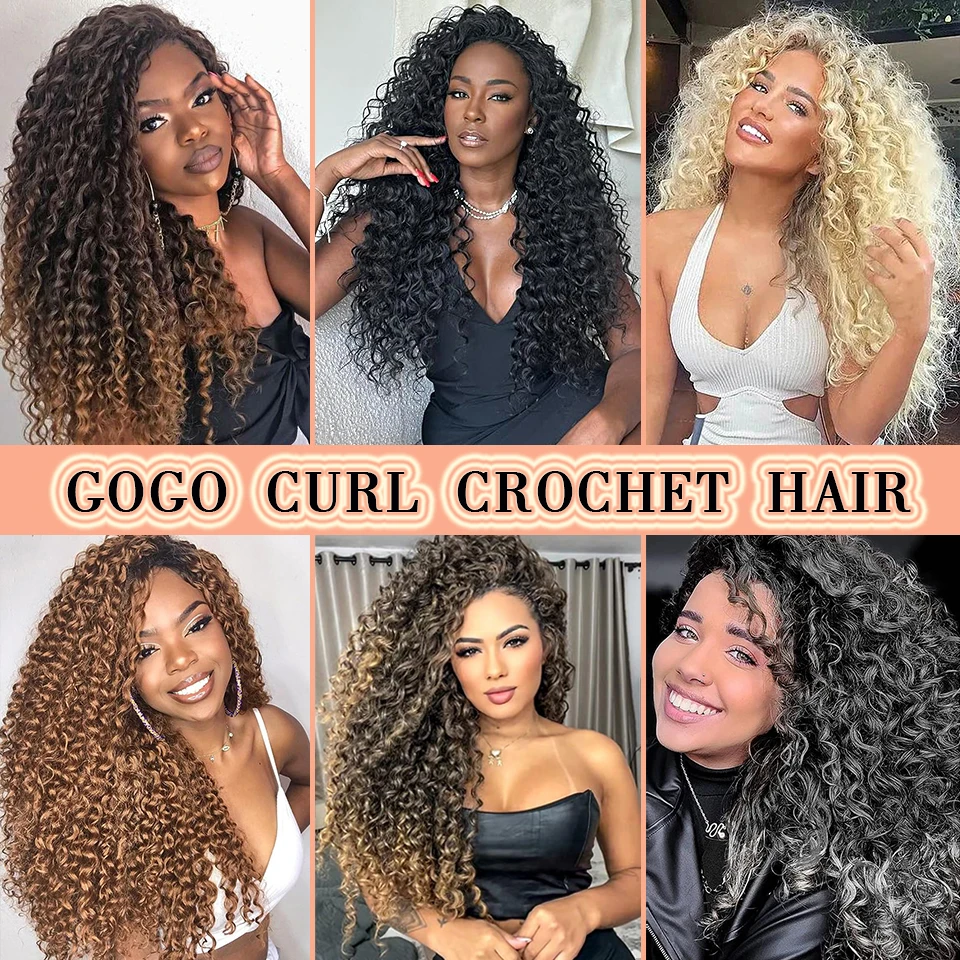 BEWILL GoGo Curl Häkelhaar 14 18 Zoll Wasserwelle Strand Curl Häkelhaar Ombre Synthetische böhmische Zöpfe Haarverlängerungen 1B – Detail 5