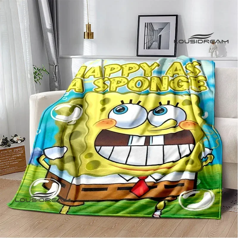 

Cartoon Sponge-bob printed blanket Warm Flannel Blankets Soft and Comfortable Home Travel Blanket bed linings Birthday Gift