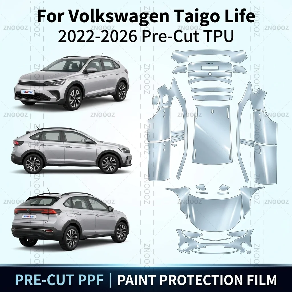 For Volkswagen Taigo Life 2022-2026 Pre-Cut TPU PPF Paint Protection Film Full Vehicle Glossy Clear Matte Black Anti Yellowing