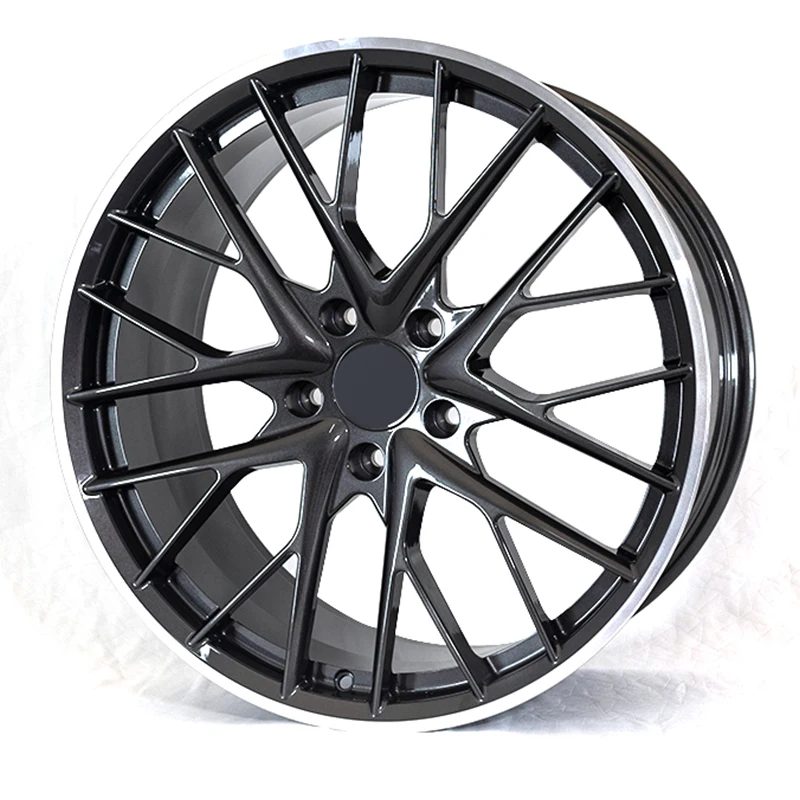 17 18 19 20 21 22 inch black machine face with blue inner line 4x100 8x100/114.3 5x112 casted car wheels