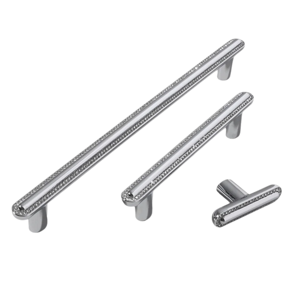 Zinc Alloy Cabinet Door Handle Light Luxury Style High-End Design Crystal Drawer Pulls Diamond Crystal Nordic Style