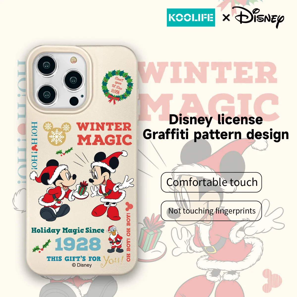 Koolife Christmas gift Mickey Minnie Disney Genuine Authorized Mobile Phone Protective Case for iPhone 11 12 13 14 15 16 Pro Max