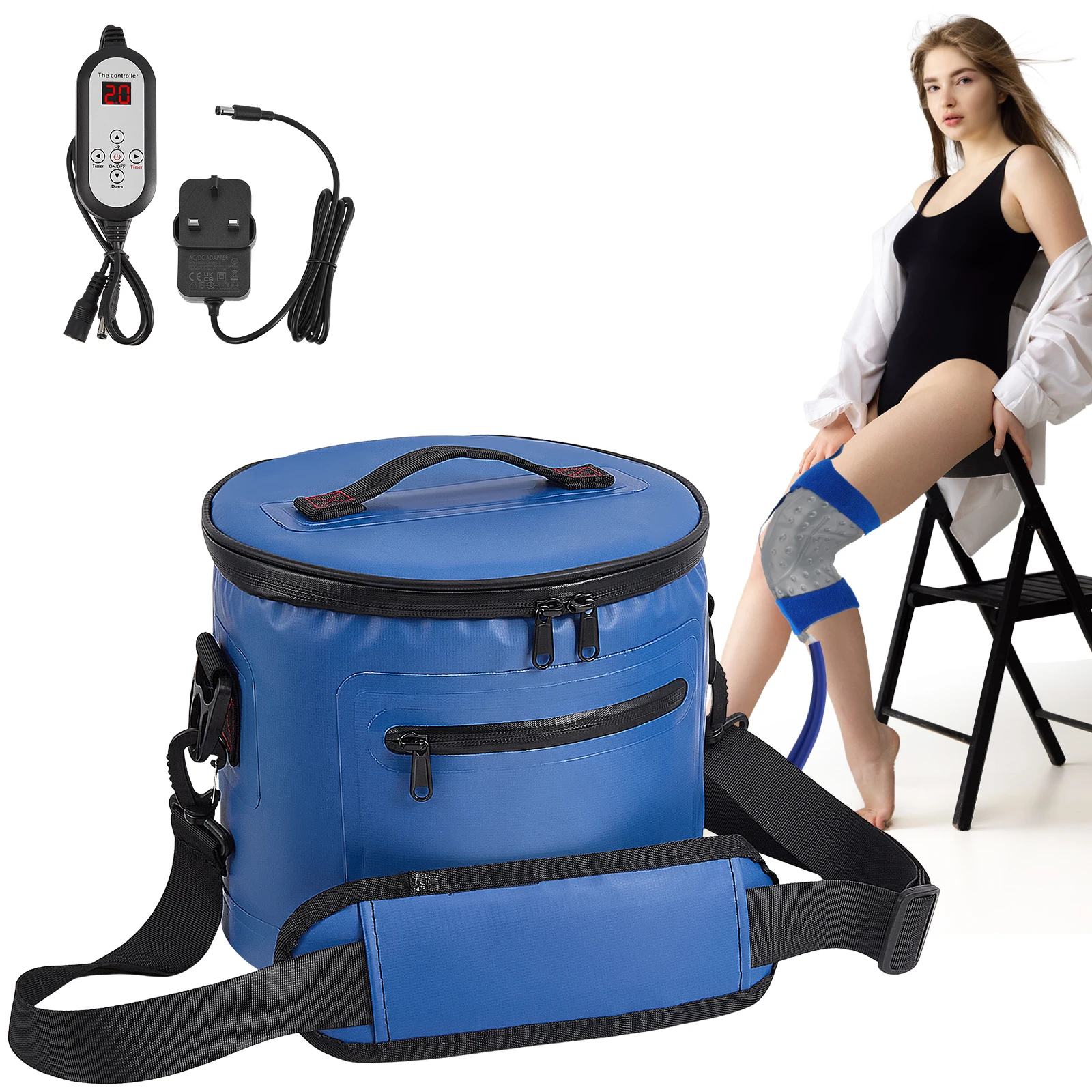 Knee Ice Machine, Cold Therapy Machine with Cryo Cuff Knee for Knee Surgery, Strong Cryotherapy Pain Relief Treatment