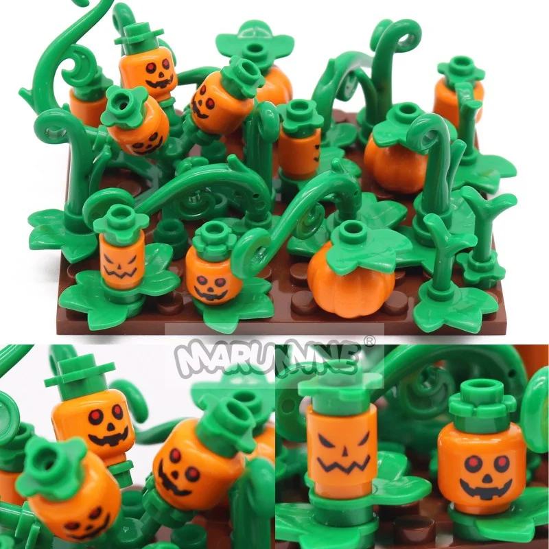 Marumine-Ensemble de décennie s de Construction MOC, Citrouille d'Halloween, Fantôme, Briques de Construction DIY, Kit de Modèle Compatible avec 51270, 3062, 3626, 28870