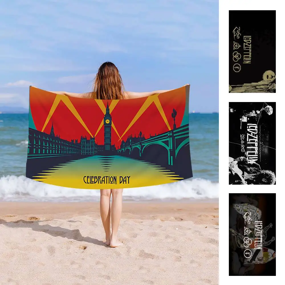 Rock Band L-Led Z-Zeppelin Beach Towel Colorful Bath Towels for Girl Microfiber Quick Dry Custom Sand Free Beach Yoga Spa Gym