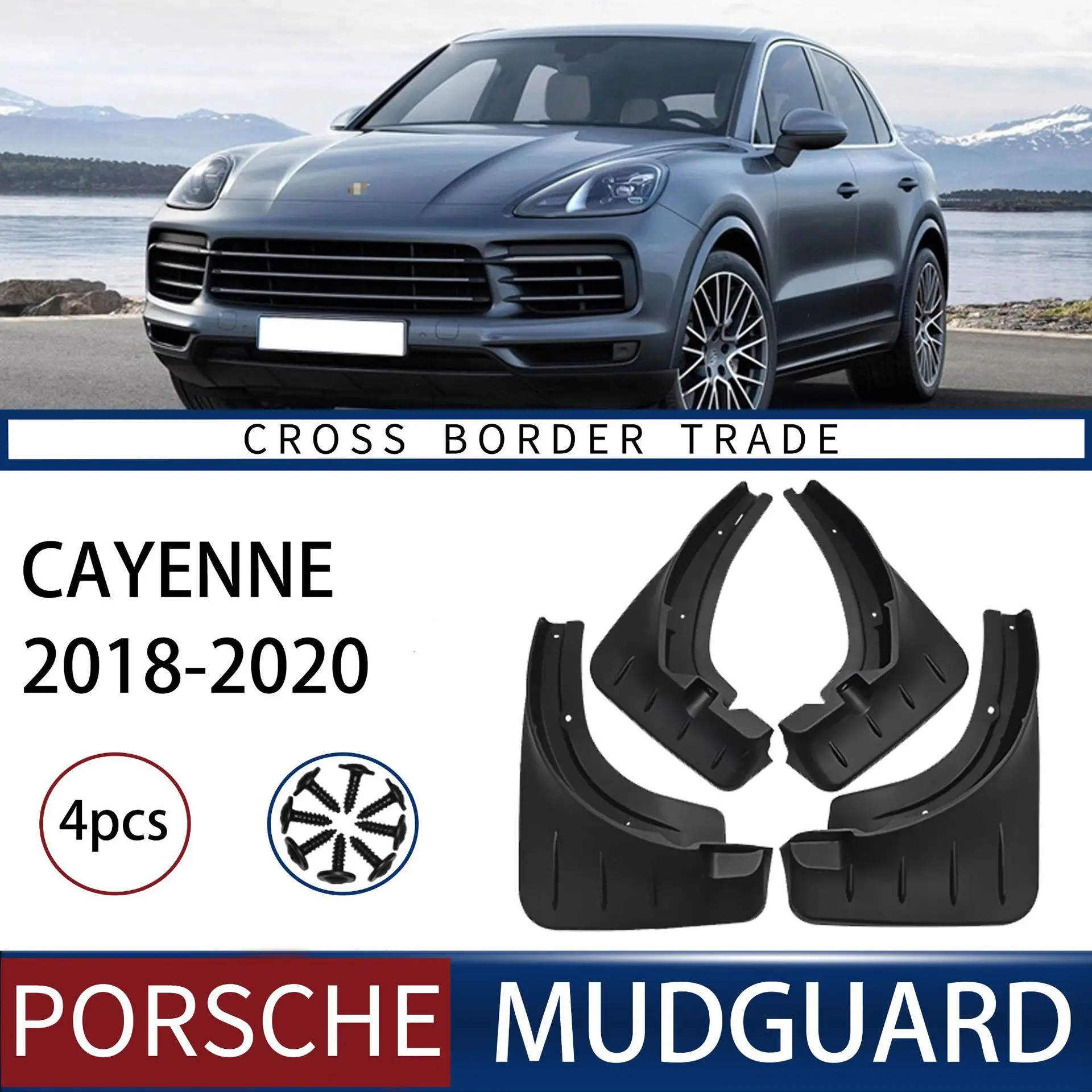 FOR Cayenne 2006-2021 Macan 2014 Car Molded Mud Flaps Splash Guards Mudguards Front Rear Styling Front Rear Car Accessories