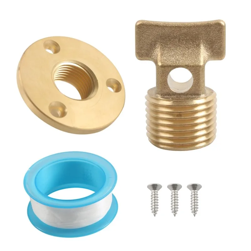 

ABOK-Boat Garboard Drain Plug Kit 1/2" NPT Thread,Solid Brass Drain Plugs Commonly Used In Boat Hulls Thru-Hull Drain Plug